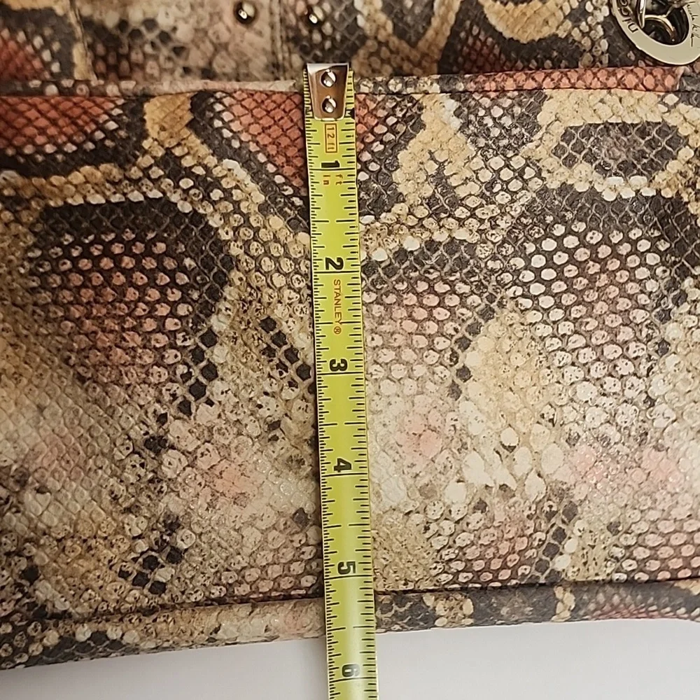 Nicole Miller Multicolor Gold Hardware Snake Print Shoulder Bag